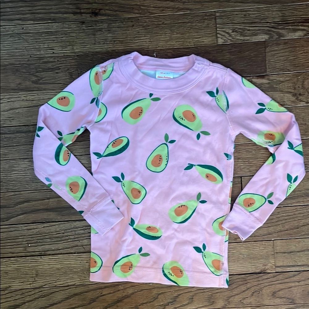 Hanna Andersson Pink Avocado Print Long Sleeve PJ Shirt